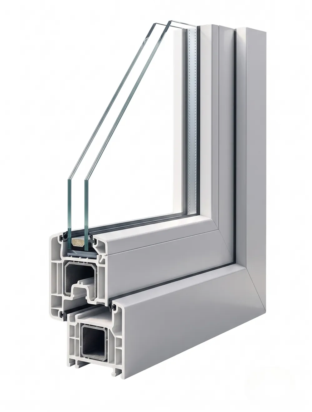 60 Series casement UPVC window profile manufactured in Chennai - Three Diamond UPVC