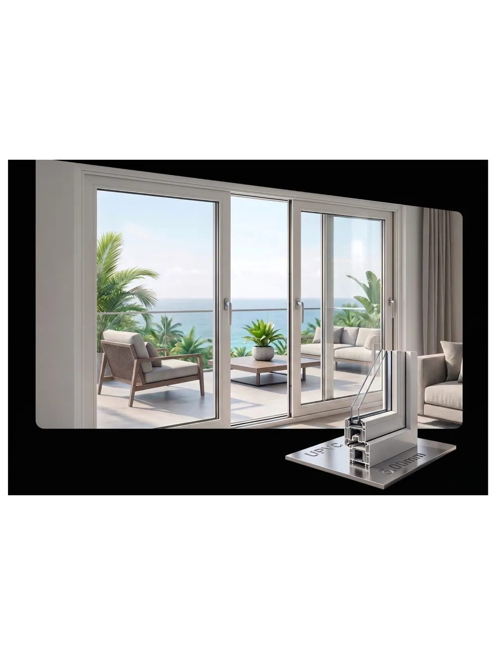 80 Series industrial heavy-duty UPVC profile 2.5mm wall thickness