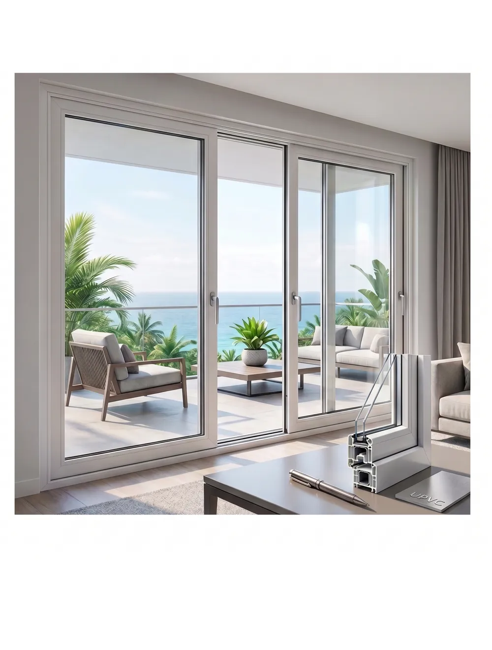 60 Series sliding UPVC door profile for wholesale supply Tamil Nadu